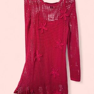 Forever‎ 21 Hot Pink Crochet Mini Dress